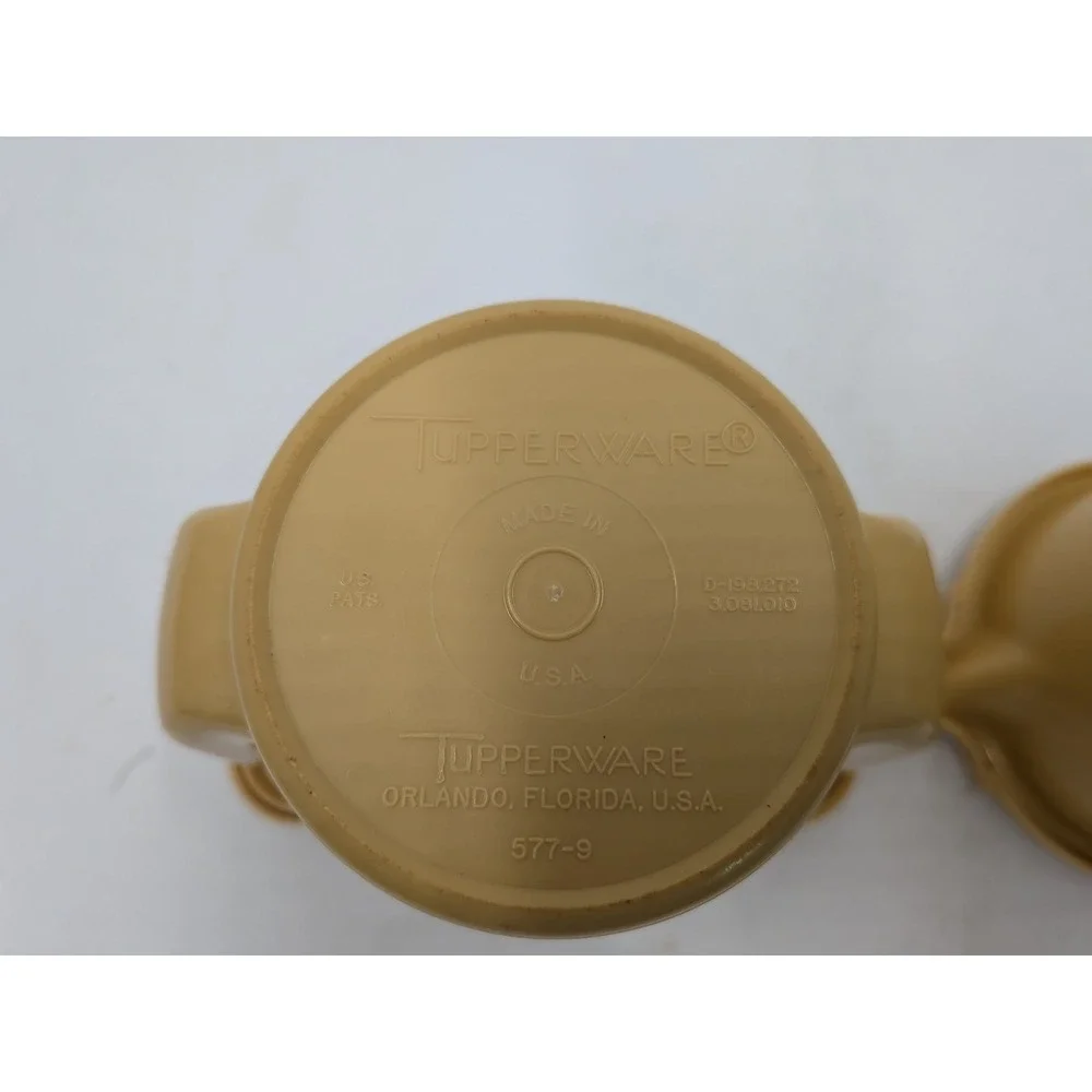 Vintage Tupperware Harvest Gold Cream and Sugar Set 574-12 577-9 Tan USA Made